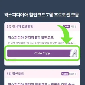 1. 익스피디아 전용링크로 할인코드 복사