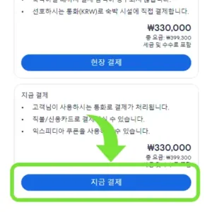 3. 지금 결제 선택 후 결제 페이지로 이동